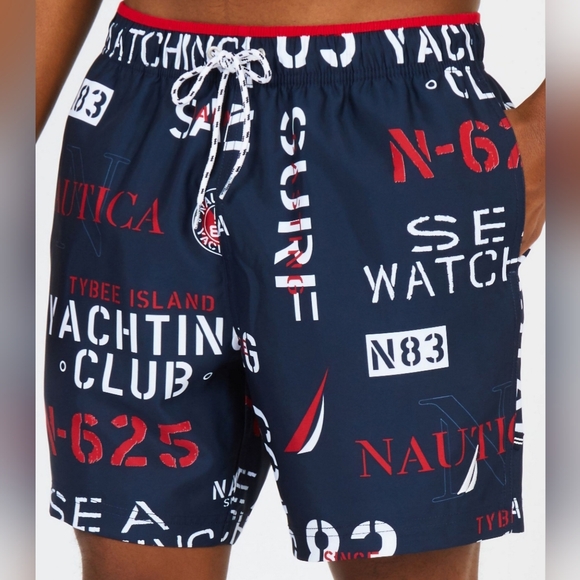 Quick Dry NAUTICA Yacht Club Logo Swim Shorts (S) - Picture 1 of 5